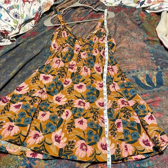 Natural Life Elizabeth Dress Orange Pink Floral L - Picture 13 of 13